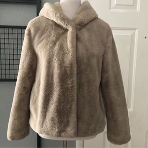 Mango Cream Fur Teddy Jacket Size XS
